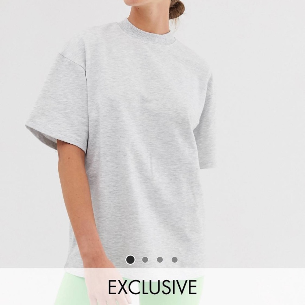 Bershka oversized cotton tee grey
